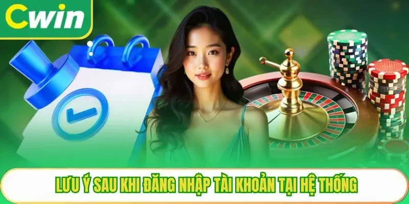 Lưu ý sau khi đăng nhập tài khoản tại hệ thống